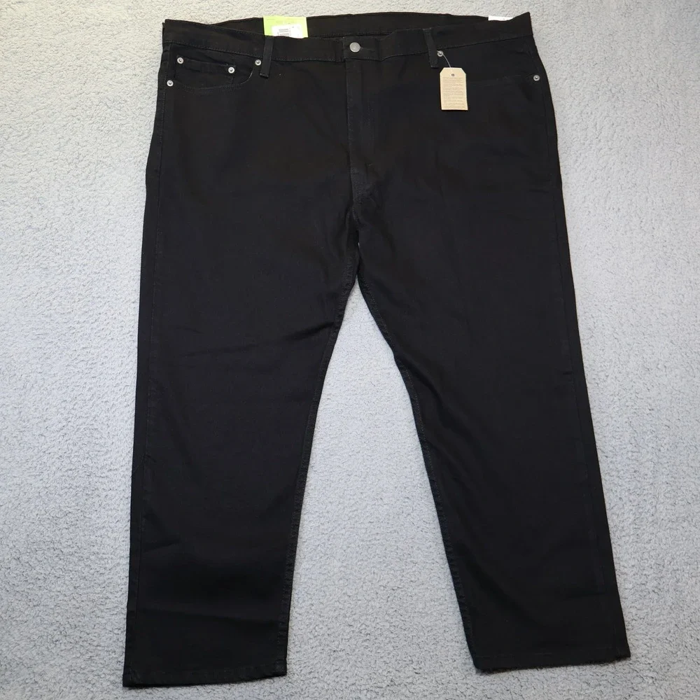 Levis 502 Taper Mens 48x30 Black Flex Stretch Denim Big‎ & Tall Jeans 59684-0000